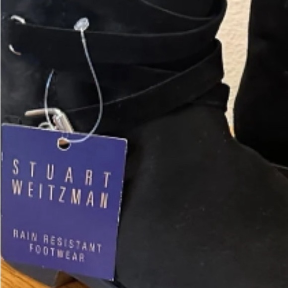 EUC!Stuart Weitzman Suede Mid-calf Boots Size 7.5 Black Fur Lining & Gum Soles - Picture 14 of 14